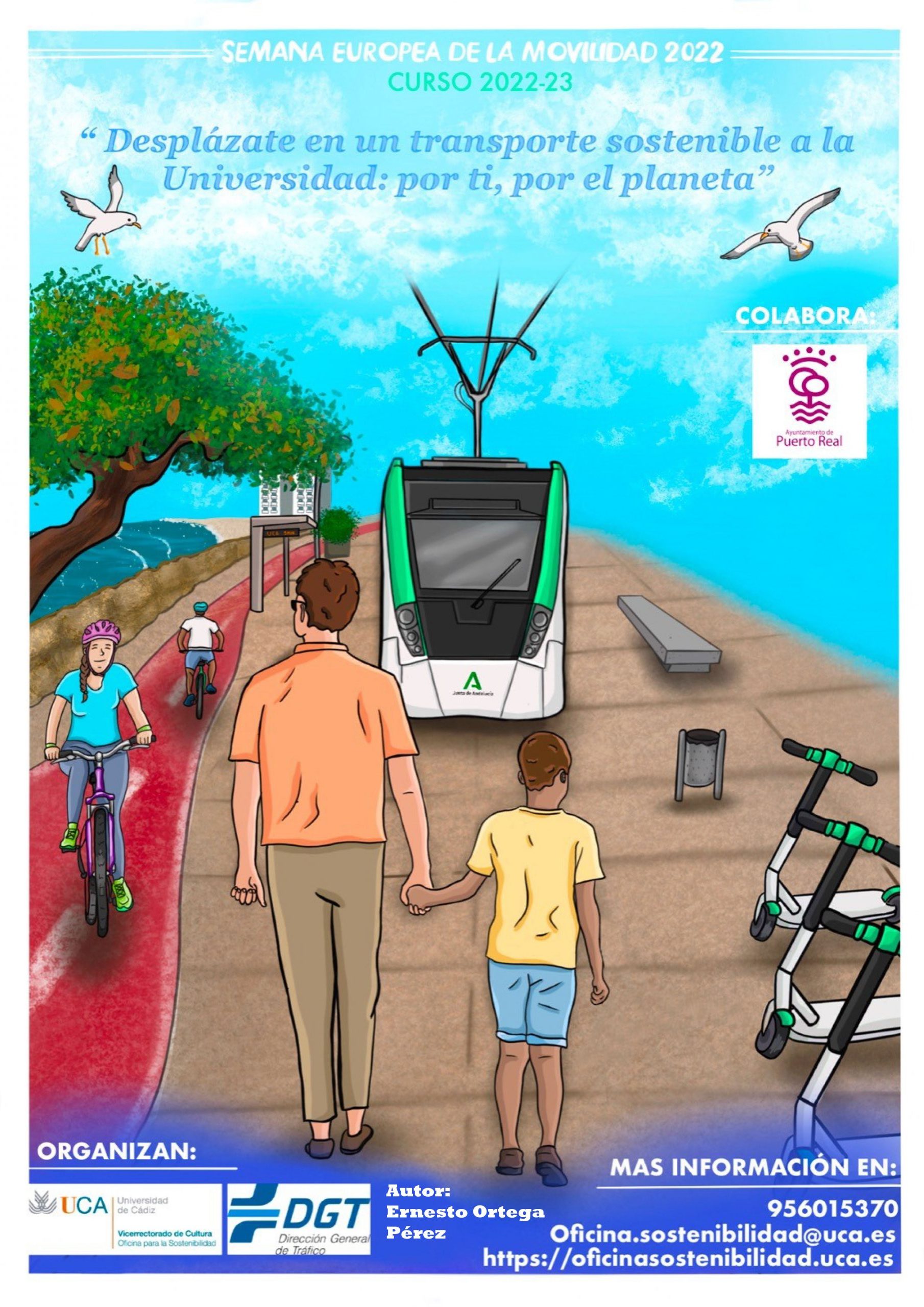 Ernesto Ortega Pérez, proclamado autor del cartel ganador del 1er Concurso de carteles sobre Movilidad Sostenible en la Universidad de Cádiz