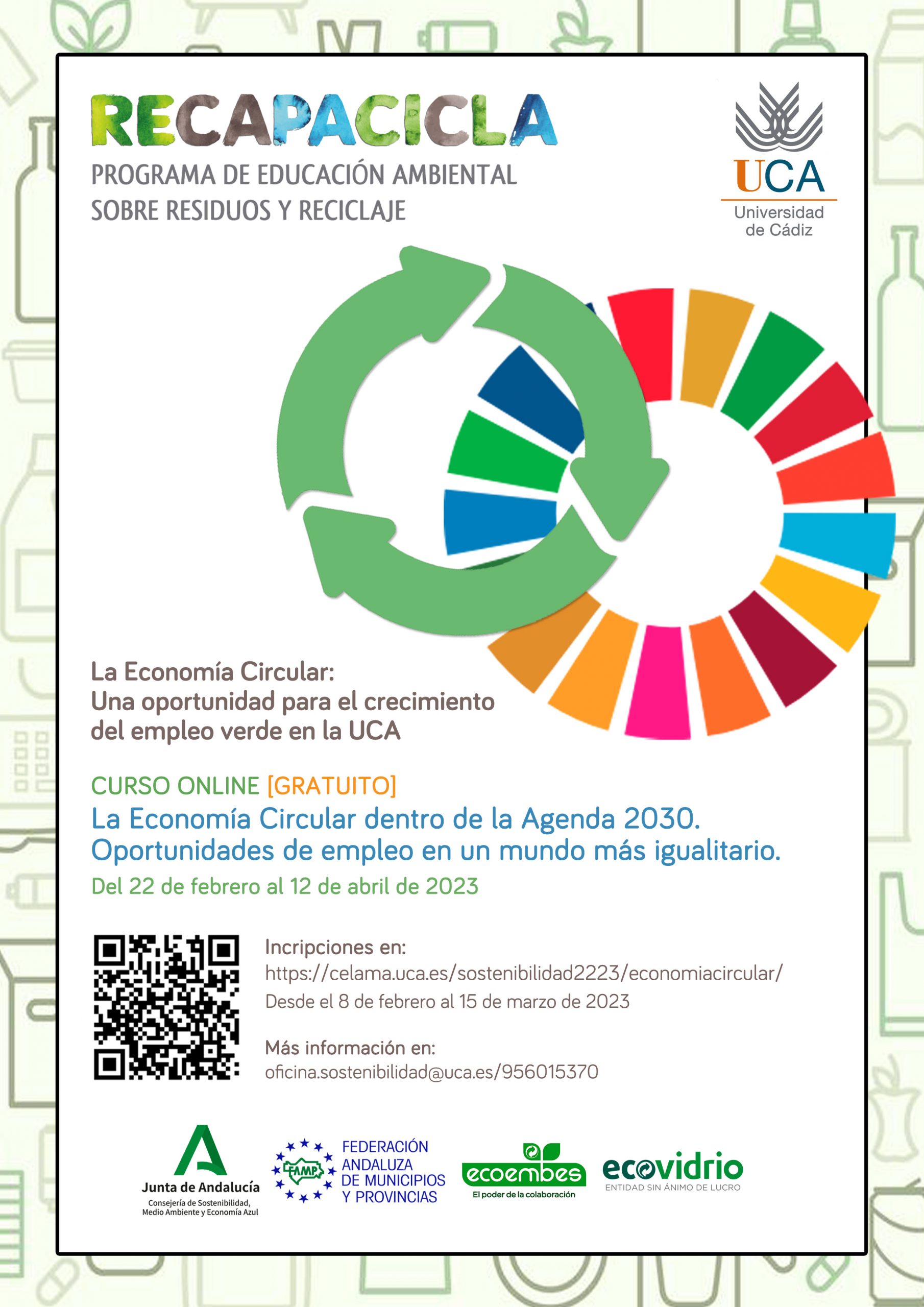 Abierto el Plazo de inscripción para el Seminario formativo ONLINE “La Economía Circular dentro de la Agenda 2030. Oportunidades de empleo en un mundo más igualitario”