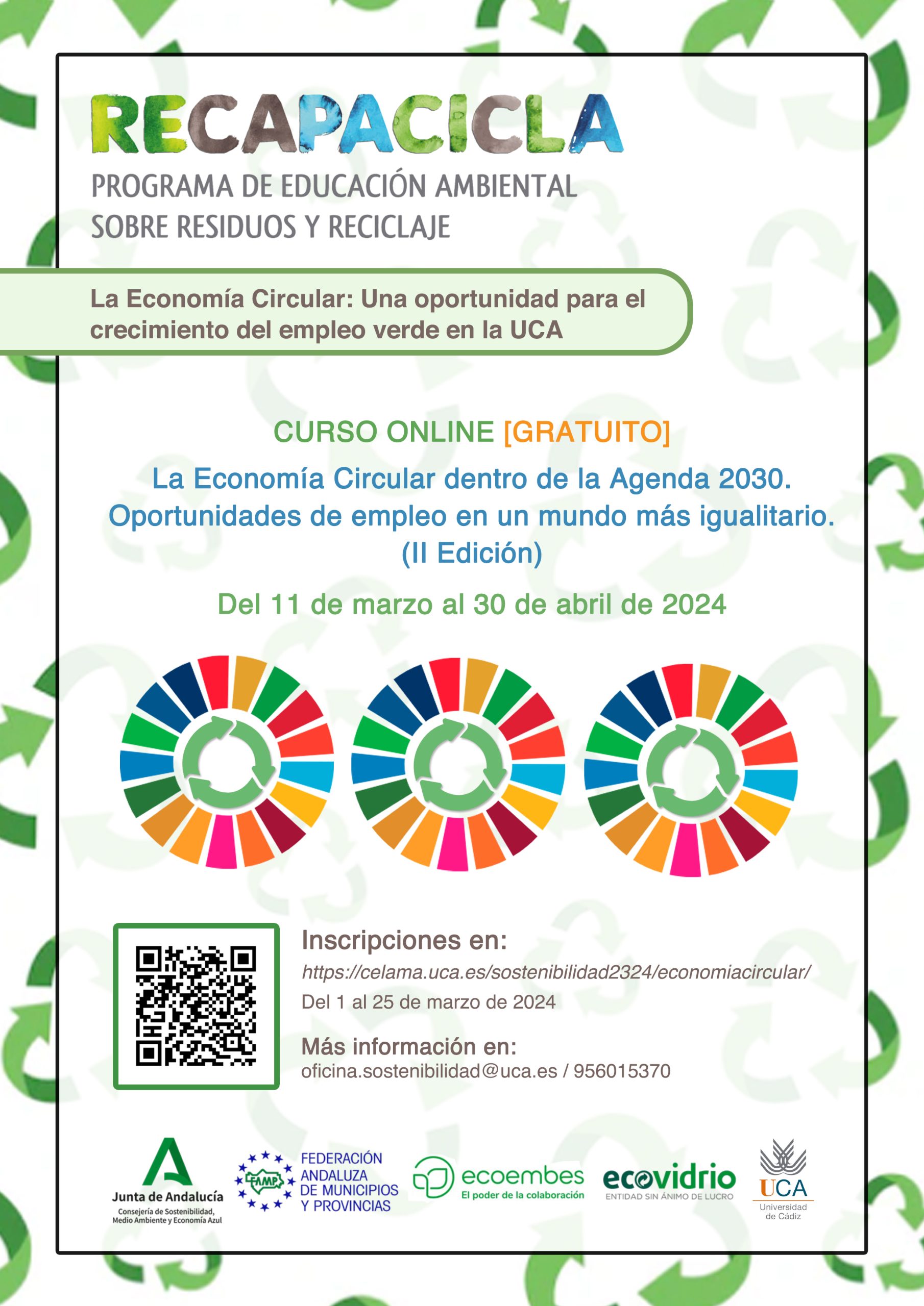 ¿Te apuntas a la II Edición del seminario online “La Economía Circular dentro de la Agenda 2030. Oportunidades de empleo en un mundo más igualitario”?