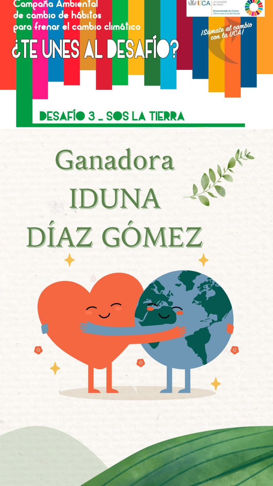 Iduna Díaz Gómez, ganadora del Desafío “SOS La Tierra”