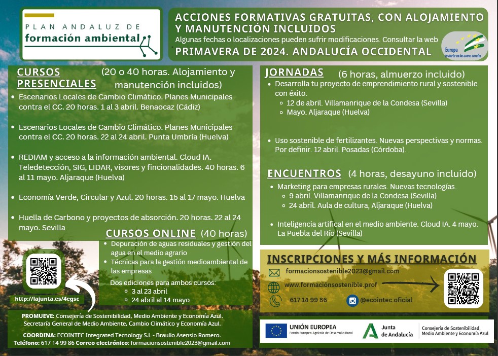¡Acciones del Plan Andaluz de Formación Ambiental para esta primavera!
