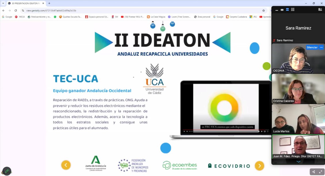 TEC-UCA la propuesta de la Universidad de Cádiz para la Fase Final del II IDEATON RECAPACICLA UNIVERSIDADES