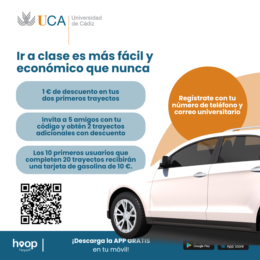 Hasta el 28 de noviembre si compartes coche  en la UCA obtendrás descuentos