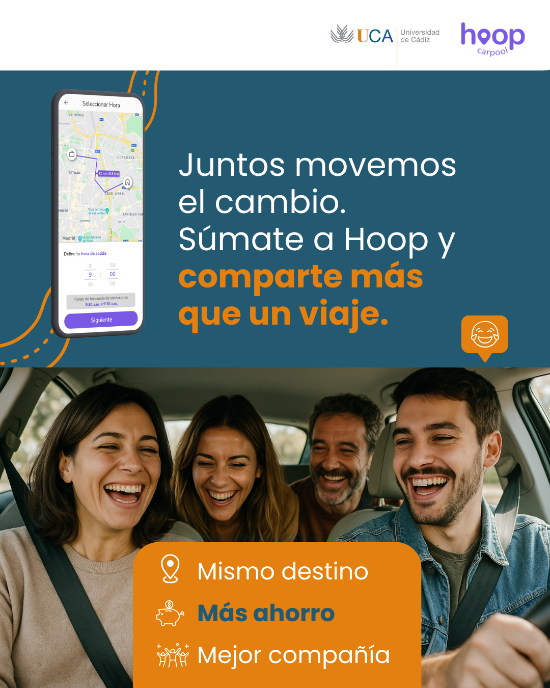 ¡Ahora que llegan los exámenes sigue compartiendo coche para acudir a la universidad!