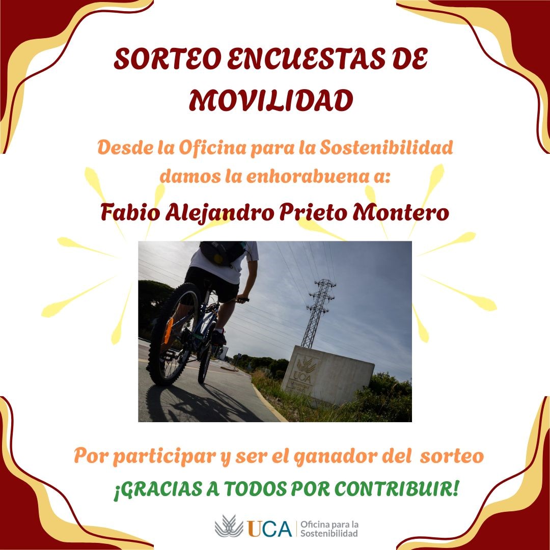 Fabio Alejandro Prieto, ganador del sorteo de las Encuestas de Movilidad de la UCA