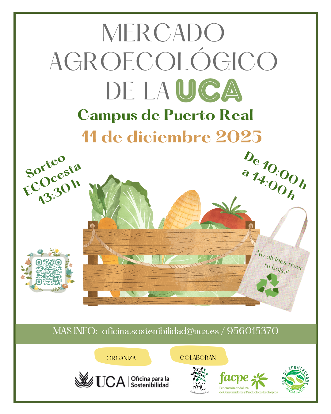 Aplazado al 11 de diciembre el Mercado Agroecológico de la Universidad de Cádiz