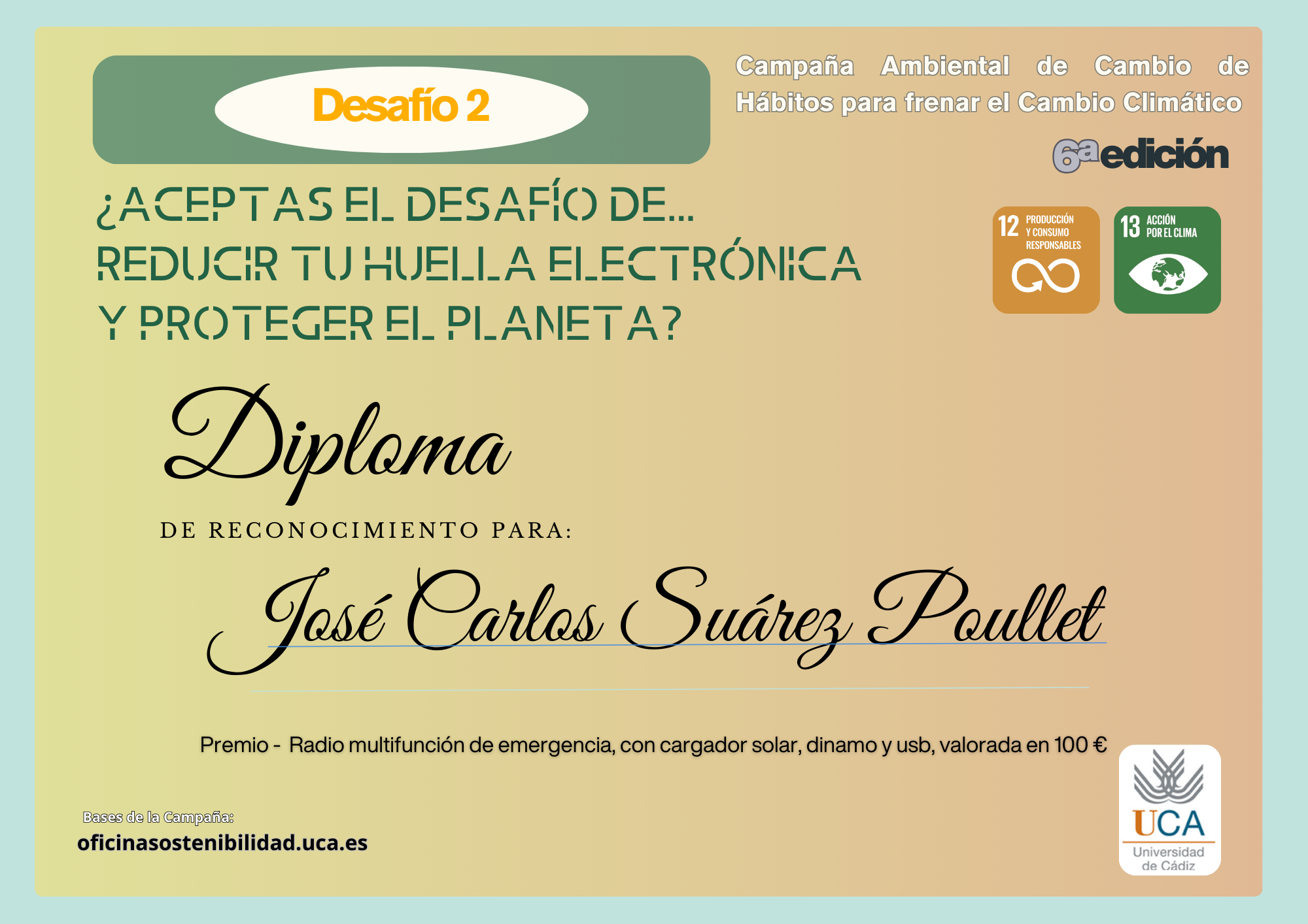 José Carlos Suárez Poullet gana el Desafío 2 sobre Huella Electrónica