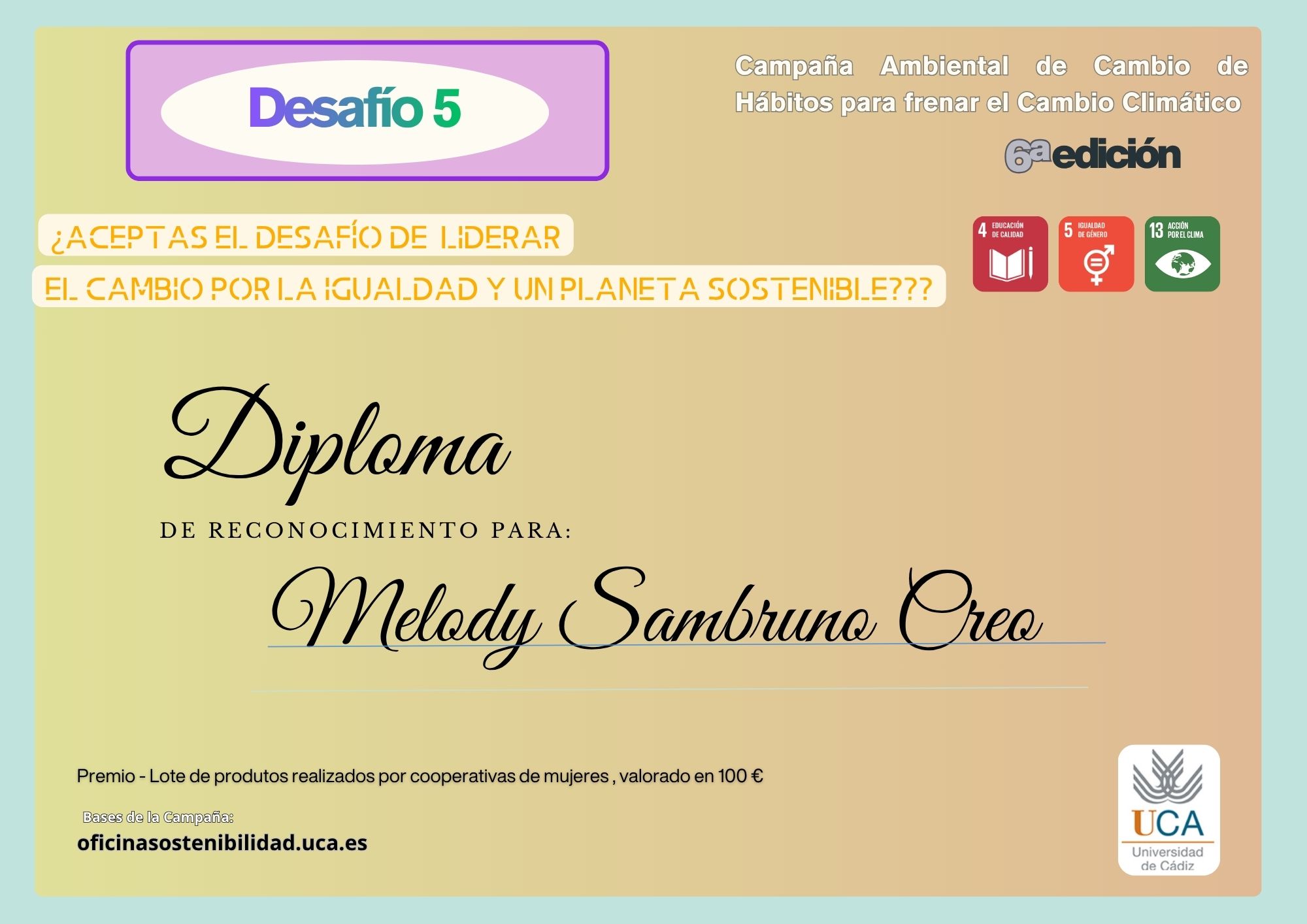 ¡La UCA celebra el Día Mundial de la Salud premiando el compromiso de su alumnado con la igualdad y la sostenibilidad!