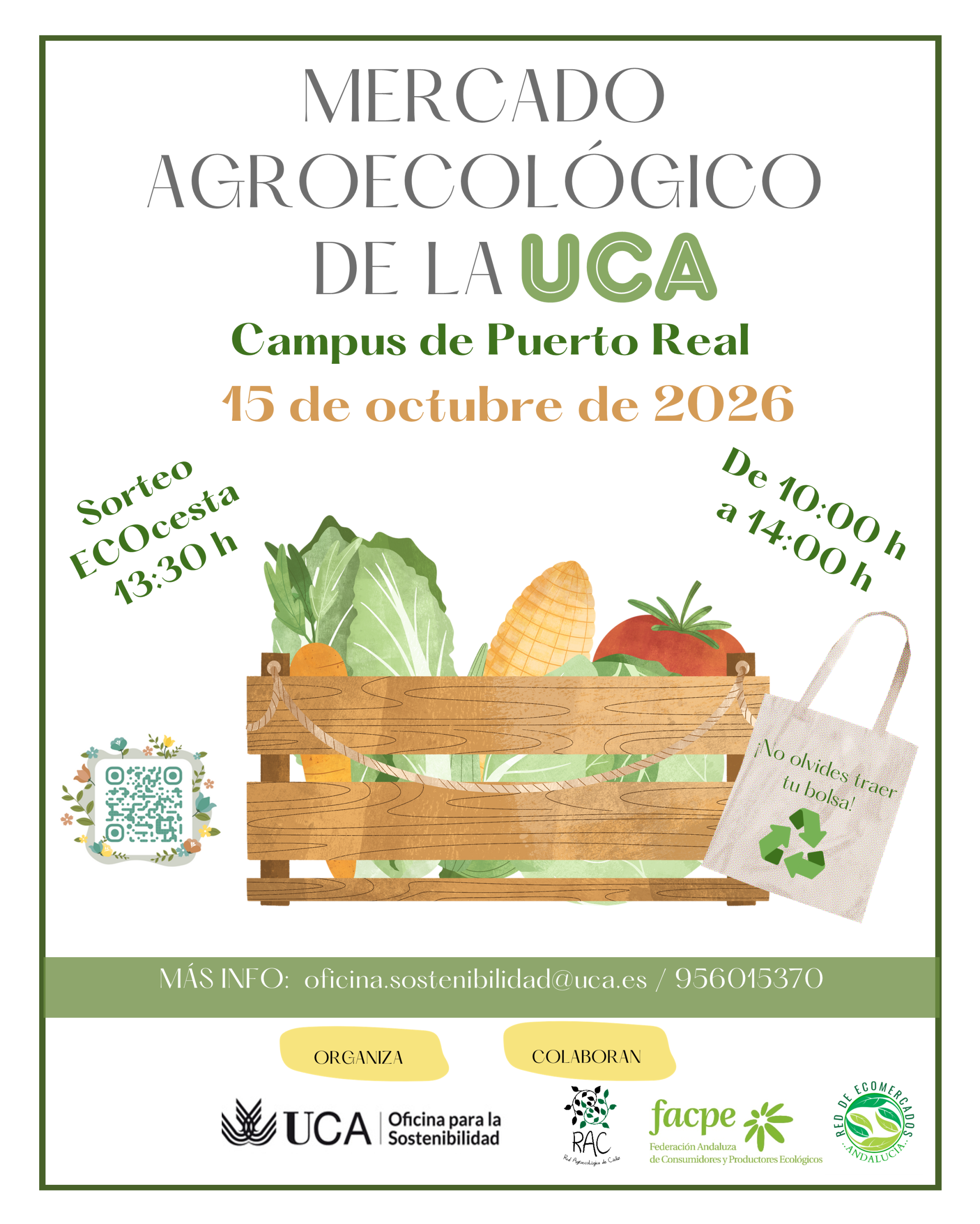 Vuelve el Mercado Agroecológico de la Universidad de Cádiz.